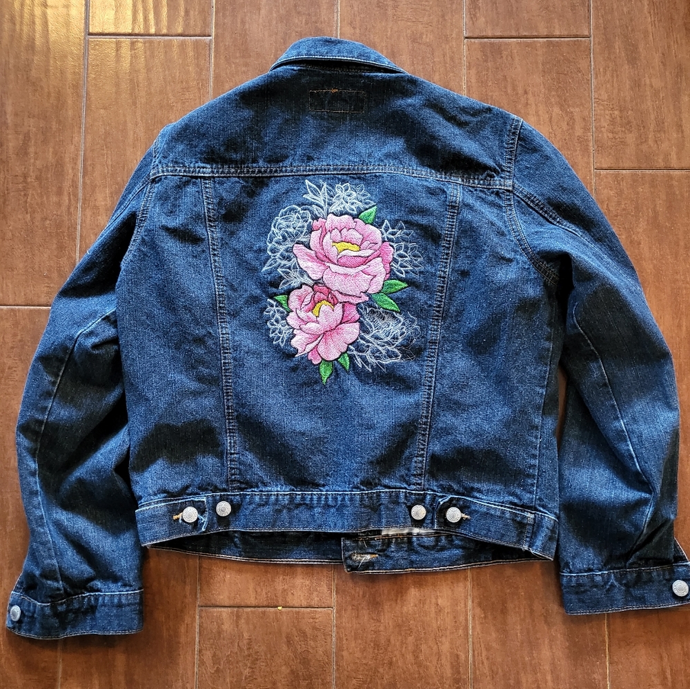Custom embroidered denim jacket